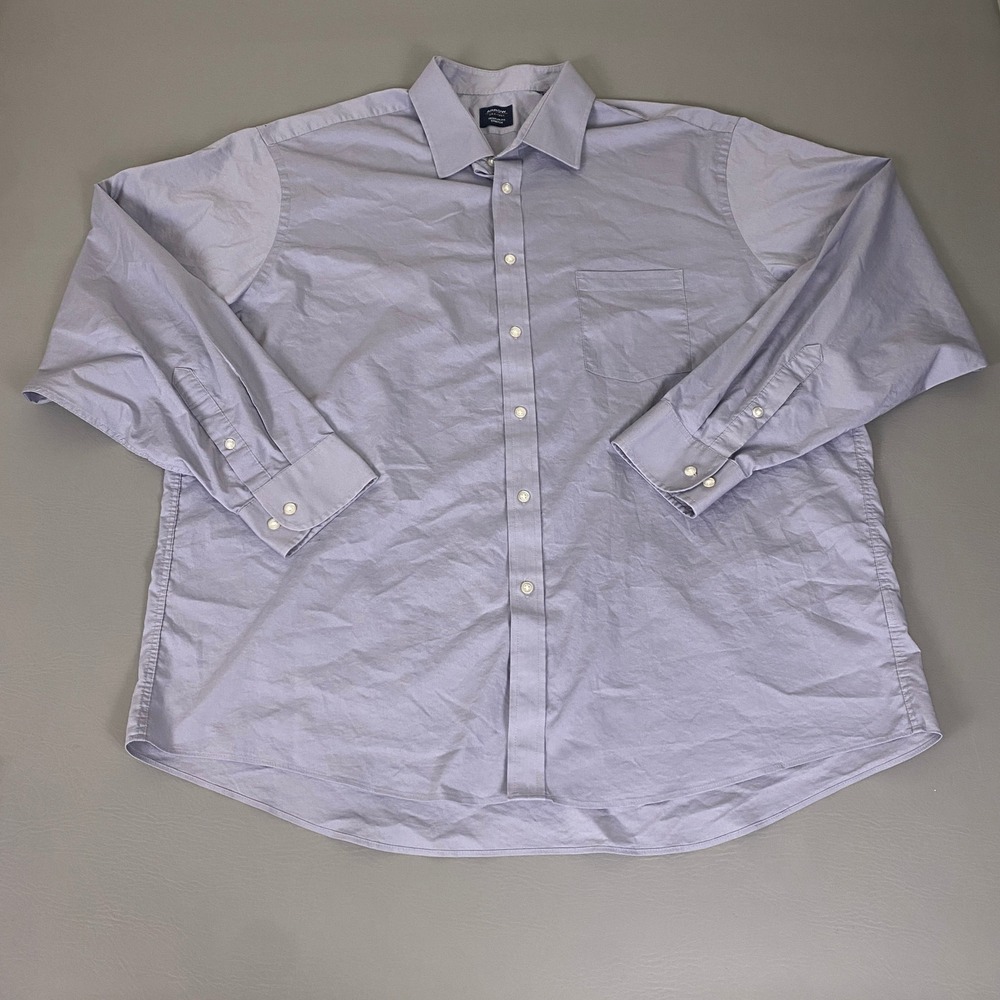 Arrow Dress Shirt Men's Size 2XL 18-18.5 36/37 Gray Regular Fit Stretch